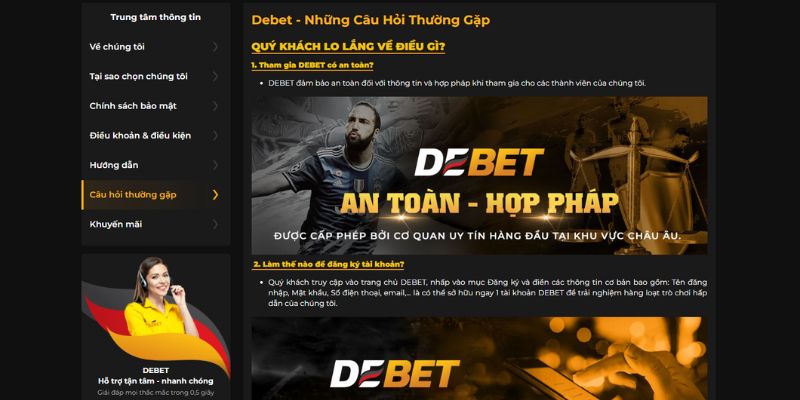 Đăng ký tại nhà cái Debet không yêu cầu mất phí